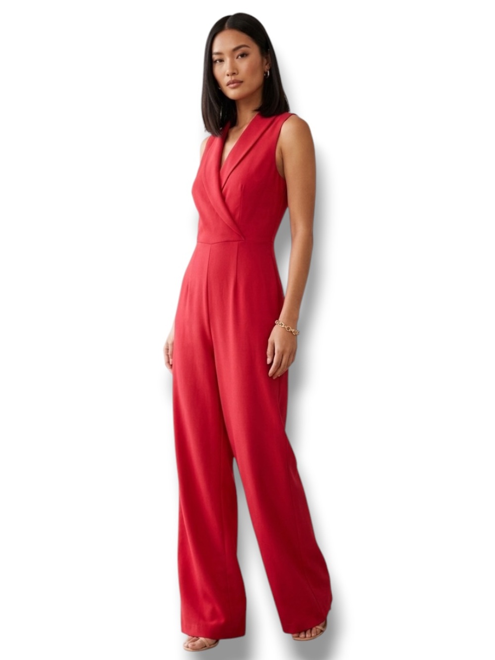 NWOT Hot Pink Sleeveless V-Neck Wide Leg Jumpsuit - Size XL